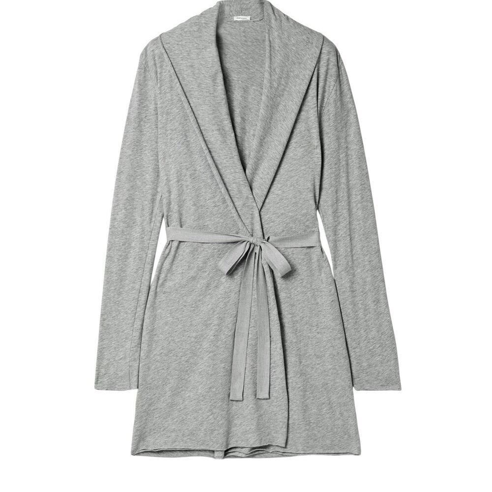 SKIN Organic Pima cotton-jersey robe in Gray NWT Size 4/ US 10